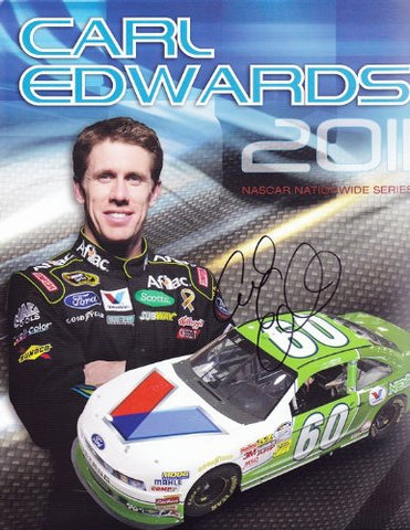 AUTOGRAPHED 2011 Carl Edwards #60 Valvoline NextGen GREEN (Nationwide) SIGNED NASCAR 9X11 Hero Card w/COA