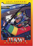 AUTOGRAPHED Jeff Gordon 1996 Collectors Choice Racing TEAM 3 (#24 DuPont Rainbow Warrior) Hendrick Motorsports Vintage Signed Collectible NASCAR Trading Card with COA