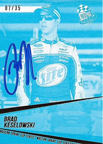 AUTOGRAPHED Brad Keselowski 2014 Press Pass Racing (#2 Miller Lite Racing) Rare BLUE PARALLEL Gold Insert Signed Collectible NASCAR Trading Card with COA (#07 of only 35 produced!)
