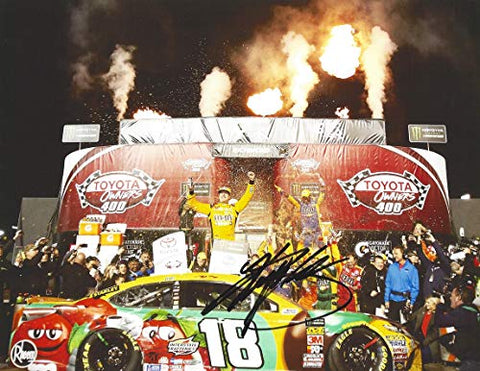 AUTOGRAPHED 2018 Kyle Busch #18 M&Ms Racing RICHMOND RACE WIN (Toyota Owners 400) Victory Lane Celebration Monster Energy Cup Series Signed Collectible Picture NASCAR 9X11 Inch Glossy Photo with COA