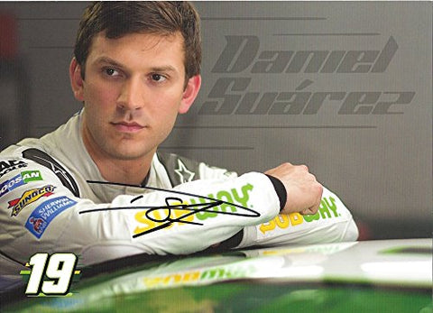 AUTOGRAPHED 2017 Daniel Suarez #19 Subway Racing (Joe Gibbs Team) Monster Energy Cup Series Signed Collectible Picture NASCAR 7X9 Inch Hero Card Photo with COA
