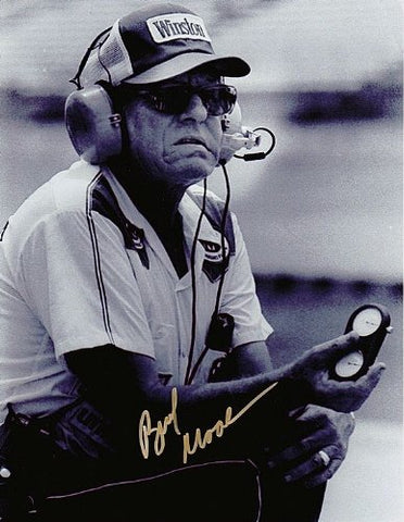 AUTOGRAPHED Bud Moore (Vintage) Hall of Fame Crew-Chief 8X10 NASCAR SIGNED Glossy Photo w/COA