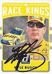 AUTOGRAPHED Kyle Busch 2017 Panini Donruss Racing RACE KINGS (#18 M&Ms Driver) Joe Gibbs Team Insert Signed Collectible NASCAR Trading Card #137/299 with COA