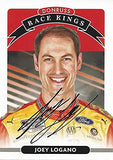 AUTOGRAPHED Joey Logano 2021 Panini Donruss Racing RACE KINGS (#22 Shell Pennzoil) Team Penske NASCAR Cup Series Signed Collectible Trading Card with COA