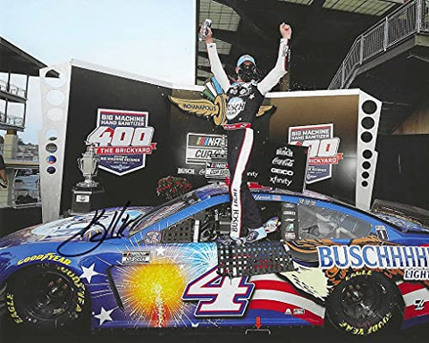 AUTOGRAPHED 2020 Kevin Harvick #4 Busch Light Patriotic Car INDY BRICKYARD 400 RACE WIN (Victory Lane Celebration) NASCAR Cup Series Signed Picture 8X10 Inch Glossy Photo with COA