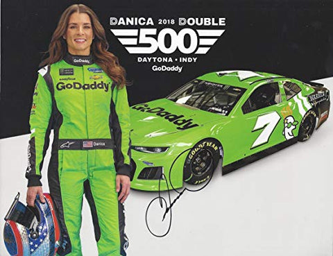 AUTOGRAPHED 2018 Danica Patrick #7 GoDaddy Racing DANICA DOUBLE DAYTONA 500 CAR (Final Ride) Monster Energy Cup Series Signed Collectible Picture NASCAR 9X11 Inch Hero Card Photo with COA