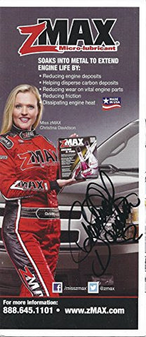 AUTOGRAPHED Christina Davidson 2016 MISS ZMAX GIRL (Made in the USA) Rare Signed 4X8 Inch NASCAR Promo Photo with COA