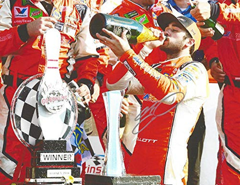 AUTOGRAPHED 2018 Chase Elliott #9 Sun Energy Racing WATKINS GLEN FIRST WIN (Victory Lane Champagne Chug) Hendrick Motorsports Monster Energy Cup Series Signed Picture 9X11 Inch NASCAR Photo with COA