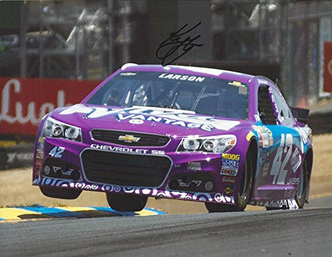 AUTOGRAPHED 2015 Kyle Larson #42 Viva Vantage Team ROAD COURSE RACING (On-Track) Sprint Cup Series Signed Collectible Picture NASCAR 9X11 Inch Glossy Photo with COA