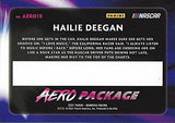 AUTOGRAPHED Hailie Deegan 2021 Panini Donruss Racing AERO PACKAGE (#4 Toter Driver) ARCA Series Rare Insert Signed Collectible NASCAR Trading Card with COA