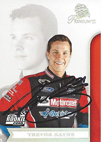 AUTOGRAPHED Trevor Bayne 2011 Press Pass Premium Racing CONTENDERS OFFICIAL ROOKIE CARD (#21 Motorcraft Team) Wood Brothers Signed NASCAR Collectible Trading Card with COA