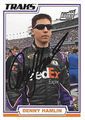AUTOGRAPHED Denny Hamlin 2006 TRAKS Racing OFFICIAL ROOKIE CARD (#11 FedEx Team) Nextel Cup Series Signed Collectible NASCAR Trading Card with COA