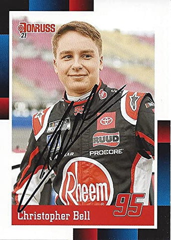 AUTOGRAPHED Christopher Bell 2021 Panini Donruss 1988 RETRO (#95 Rheem Team) Levine Family Racing NASCAR Cup Series Signed Collectible Trading Card with COA