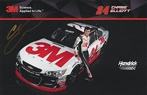 AUTOGRAPHED 2016 Chase Elliott #24 Hendrick Motorsports 3M RACING TEAM (New Sponsor) Sprint Cup Series Rookie Signed Picture NASCAR Promo 5X7 inch Hero Card Photo with COA