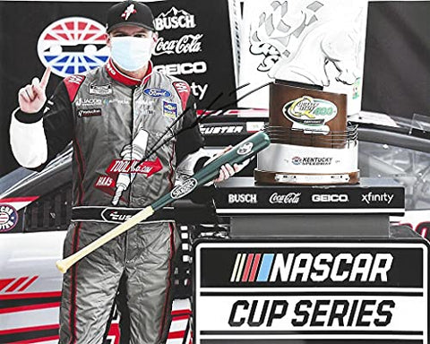 AUTOGRAPHED 2020 Cole Custer #41 Stewart-Haas Racing KENTUCKY RACE WIN (Victory Lane Trophy) Rookie Season NASCAR Cup Series Signed Picture 8X10 Inch Glossy Photo with COA