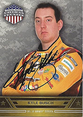AUTOGRAPHED Kyle Busch 2014 Press Pass American Thunder (#18 M&Ms Team) Joe Gibbs Racing Sprint Cup Series Signed Collectible NASCAR Trading Card with COA