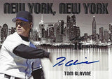 TOM GLAVINE 2016 Leaf Sports Heroes Baseball CERTIFIED AUTOGRAPH (New York, New York) Blue-Ink Insert MLB Insert Collectible Baseball Trading Card