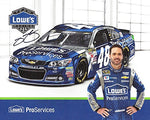 AUTOGRAPHED 2015 Jimmie Johnson #48 Lowes Pro Services Racing (Hendrick Motorsports) Signed Picture 8X10 NASCAR Hero Card with COA