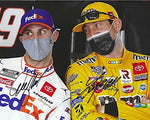 2X AUTOGRAPHED Kyle Busch & Denny Hamlin 2020 Joe Gibbs Racing Team (#18 M&Ms / #11 FedEx) NASCAR Cup Series Signed Picture 8X10 Inch Glossy Photo with COA
