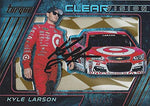 AUTOGRAPHED Kyle Larson 2016 Panini Torque Racing CLEAR VISION (#42 Target Chevrolet Team) Sprint Cup Series Rare Insert Signed NASCAR Collectible Trading Card with COA #147/149