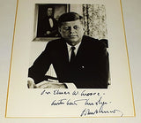 AUTOGRAPHED John F. Kennedy PRESIDENT OF THE UNITED STATES Extremely Rare 12X15 Inches Framed & Matted Official White House Signed & Inscribed to Elmer W. Moore (Secret Service Agent) with COA