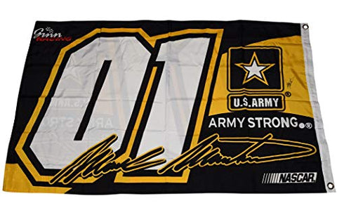 AUTOGRAPHED 2007 Mark Martin #01 U.S. ARMY Team (Ginn Racing) ARMY STRONG Nextel Cup Series 3X5 Foot Full-Size NASCAR Flag with COA