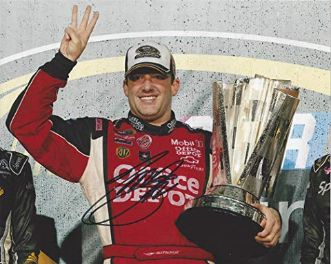 AUTOGRAPHED 2011 Tony Stewart #14 Office Depot Racing 3X NASCAR CHAMPION (Victory Lane Trophy) Homestead Championship Signed Collectible Picture NASCAR 8X10 Inch Glossy Photo with COA