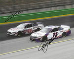 2X AUTOGRAPHED Denny Hamlin & Cole Custer 2020 Kentucky Motor Speedway BATTLE FOR VICTORY (#11 FedEx / #41 Haas) NASCAR Cup Series Signed Picture 8X10 Inch Glossy Photo with COA