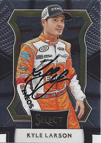 AUTOGRAPHED Kyle Larson 2017 Panini Select Racing GRANDSTAND (#42 Eneos Racing) Xfinity Series Signed NASCAR Collectible Trading Card with COA