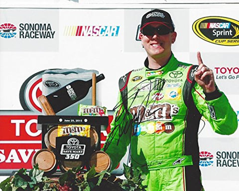 AUTOGRAPHED 2015 Kyle Busch #18 M&Ms Crispy Racing SONOMA WIN (Victory Lane Trophy) 8X10 Signed Picture NASCAR Glossy Photo with COA