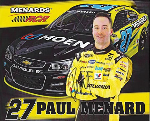 AUTOGRAPHED 2016 Paul Menard #27 Menards - Moen Team (Richard Childress Racing) Sprint Cup Series Signed 8X10 Inch Picture NASCAR Hero Card Photo with COA