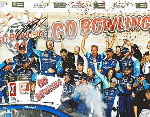 AUTOGRAPHED 2017 Martin Truex Jr. #78 Auto-Owners Racing KANSAS RACE WIN (Go Bowling 400 Victory Lane) Monster Energy Cup Series Signed Collectible Picture NASCAR 9X11 Inch Glossy Photo with COA