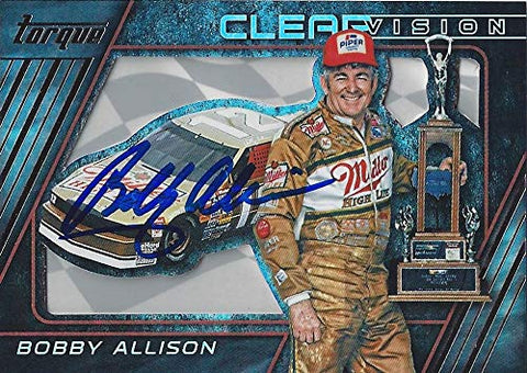 AUTOGRAPHED Bobby Allison 2016 Panini Torque Racing CLEAR VISION (#12 Miller High Life Team) Insert Signed NASCAR Collectible Trading Card with COA