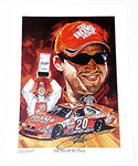 AUTOGRAPHED 2002 Tony Stewart #20 The Home Depot Racing THE FIRE AND THE FURY (Artist Robert Tanenbaum) Signed PictureQuality Collectibles 10X13 Inch Lithograph Print with COA (#0677/2000)