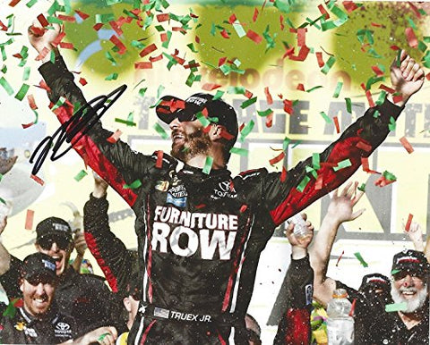 AUTOGRAPHED 2016 Martin Truex Jr. #78 Furniture Row Racing CHICAGOLAND RACE WIN (Victory Lane Confetti) Teenage Mutant Ninja Turtles Signed Collectible Picture NASCAR 8X10 Inch Glossy Photo with COA