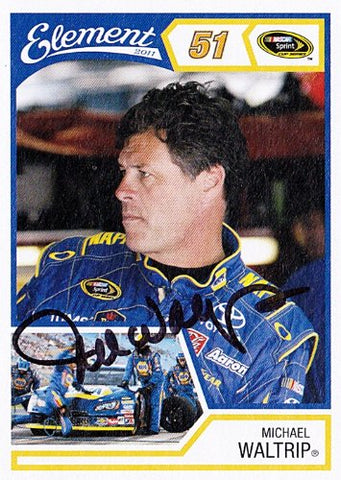 AUTOGRAPHED Michael Waltrip 2011 Wheels Element #51 NAPA AUTO PARTS (Sprint Cup) NASCAR SIGNED Trading Card w/COA