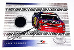 AUTOGRAPHED 2001 Jeff Gordon #24 DuPont Racing HENDRICK 100TH VICTORY (Michigan Race 6-10-2001) Signed Race-Used Tire SUPER SHOTS SPORTS NASCAR 3X5 Jumbo Trading Card with COA (#1629 of 2001)