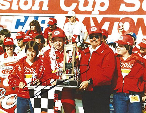 AUTOGRAPHED 1985 Bill Elliott #9 Coors Melling Racing DAYTONA 500 CHAMPION (Victory Lane Trophy Pose) Vintage Signed Collectible Picture NASCAR 9X11 Inch Glossy Photo with COA