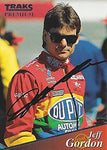AUTOGRAPHED Jeff Gordon 1994 TRAKS Premium Racing First Run (#24 DuPont Rainbow Team) Hendrick Motorsports Vintage Signed NASCAR Collectible Trading Card with COA