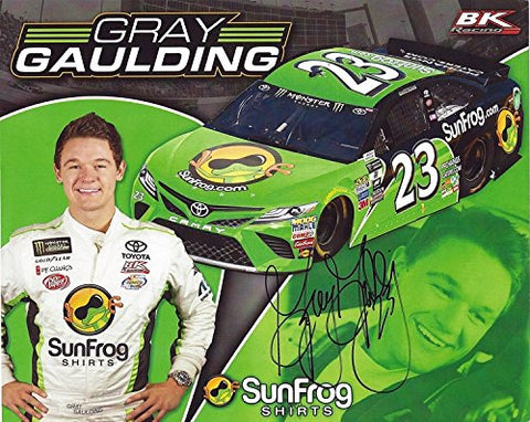AUTOGRAPHED 2017 Gray Gaulding #23 Sun Frog Toyota ROOKIE SEASON (BK Racing) Monster Energy Cup Series Signed Collectible Picture 8X10 Inch NASCAR Hero Card Photo with COA