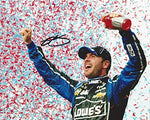 AUTOGRAPHED 2013 Jimmie Johnson #48 Team Lowes Racing RACE WINNER (Victory Confetti Celebration) Sprint Cup Series Signed Picture 8X10 Inch NASCAR Glossy Photo with COA