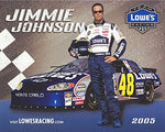 AUTOGRAPHED 2005 Jimmie Johnson #48 Team Lowe's Racing (Hendrick Motorsports) Signed NASCAR 8X10 Photo Hero Card with COA