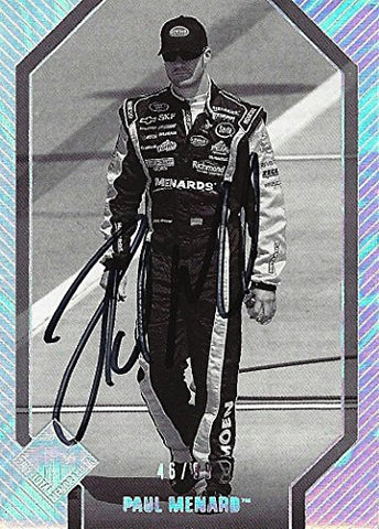 AUTOGRAPHED Paul Menard 2012 Press Pass Racing Total Memorabilia (#27 Menards Team) RCR HOLOFOIL INSERT Signed Collectible NASCAR Trading Card with COA (#46 of 99 produced)