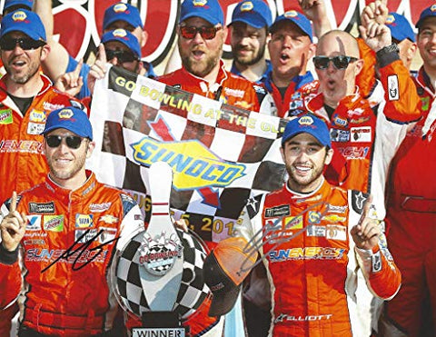 2X AUTOGRAPHED 2018 Chase Elliott & Alan Gustafson #9 Sun Energy WATKINS GLEN FIRST RACE WIN (Victory Lane) Dual Signed Picture 9X11 Inch NASCAR Photo with COA
