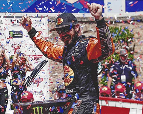 AUTOGRAPHED 2019 Martin Truex Jr. #19 Bass Prop Shops Toyota SONOMA RACE WIN (Victory Lane Celebration) Monster Cup Series Signed Collectible Picture 8X10 Inch NASCAR Glossy Photo with COA