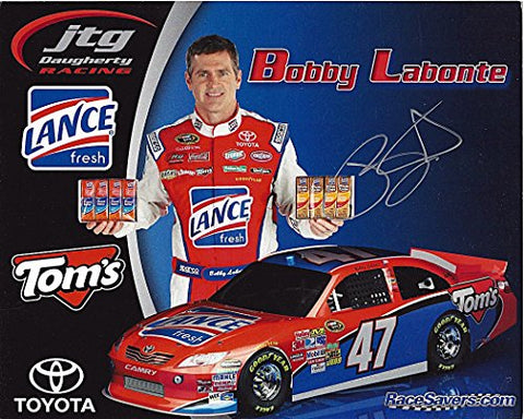 AUTOGRAPHED 2012 Bobby Labonte #47 Lance Crackers Racing (JTG) Signed Picture 8X10 NASCAR Hero Card with COA