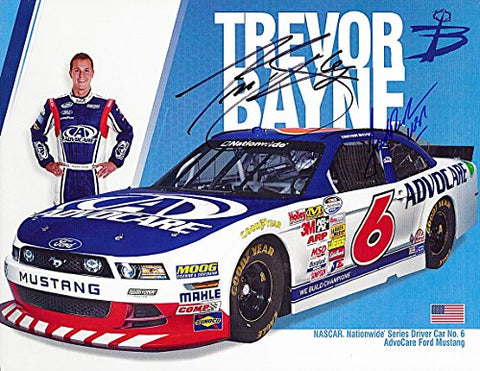 2X AUTOGRAPHED 2014 Trevor Bayne & Jack Roush #6 Advocare (Nationwide Series) 9X11 Signed NASCAR Hero Card with COA