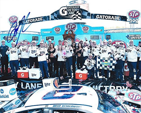 AUTOGRAPHED 2017 Brad Keselowski #2 Miller Lite Racing MARTINSVILLE WIN (Victory Lane) Monster Energy Cup Series Signed Collectible Picture NASCAR 8X10 Inch Glossy Photo with COA
