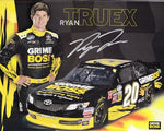 AUTOGRAPHED 2013 Ryan Truex #20 Grime Boss Racing (Nationwide Series) SIGNED 8X10 NASCAR Promo Hero Card w/COA