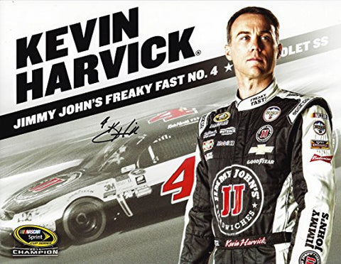 AUTOGRAPHED 2016 Kevin Harvick #4 Jimmy Johns Racing (Freaky Fast) Stewart-Haas Team Signed Picture NASCAR 9X11 inch Hero Card Photo with COA
